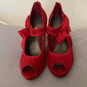 Red velvet heels size 7